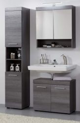 Badezimmer Badmöbel Set Runner in Sardegna grau Rauchsilber Badkombination 3-teilig 103 x 190 cm Badezimmer Badmöbel Set Runner in Sardegna grau Rauchsilber Badkombination 3-teilig 103 x 190 cm