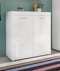 Schuhschrank Amanda Hochglanz weiß Flurkommode 91 x 97 cm Schuhschrank Amanda Hochglanz weiß Flurkommode 91 x 97 cm