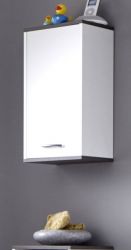 Badezimmer Hängeschrank California in weiß und Sardegna grau Rauchsilber Badschrank 32 x 60 cm
