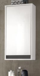 Badezimmer Hängeschrank SOL in weiß Hochglanz lackiert und grau Badschrank 35 x 73 cm