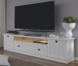 TV-Lowboard Baxter in weiß matt, Landhausstil, 177 x 49 cm TV-Lowboard Baxter in weiß matt, Landhausstil, 177 x 49 cm