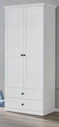 Garderobenschrank Baxter in weiß Landhaus Schuh- / Garderobenschrank 81 x 196 cm