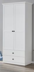 Garderobenschrank Baxter in weiß Landhaus Flurgarderobe 81 x 196 cm Garderobenschrank Baxter in weiß Landhaus Flurgarderobe 81 x 196 cm
