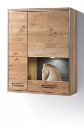 Hngevitrine Espero in Asteiche Bianco massiv gelt Hngeschrank Vitrinenfach rechts 94 x 120 cm