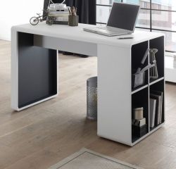 Schreibtisch Tadeo in weiß matt und Anthrazit Laptoptisch für Homeoffice und Büro 119 x 59 cm