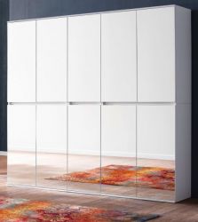 Garderobenschrank mit Spiegel Mirror in wei mit Spiegeltren - XXL Schuhschrank 185 x 191 cm