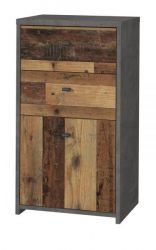 Kommode Best Chest in Old Used Wood Shabby mit Betonoptik grau Vintage Anrichte 40 x 77 cm