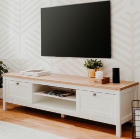 TV-Lowboard Vestland in weiß und Artisan Eiche Landhaus Fernsehtisch 160 x 45 cm TV-Unterteil TV-Lowboard Vestland in weiß und Artisan Eiche Landhaus Fernsehtisch 160 x 45 cm TV-Unterteil