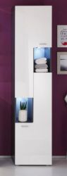 Badezimmer: Hochschrank Tetis Hochglanz weiß (40 x 180 cm)
