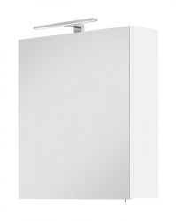 Badezimmer Spiegelschrank Viva in weiß inklusive LED Badmöbel 55 x 62 cm