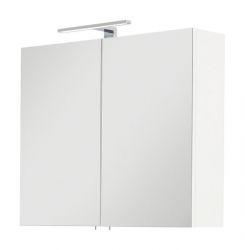 Badezimmer Spiegelschrank Viva in weiß inkl. LED Badschrank 2-türig 75 x 62 cm