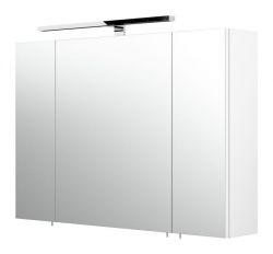 Badezimmer Spiegelschrank Rima in weiß inkl. LED Badschrank 3-türig 90 x 62 cm