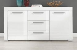 Sideboard Avio in wei Hochglanz Lack Kommode 160 x 85 cm