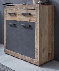 Kommode Tailor in Matera grau und Shabby Used Wood hell 83 x 86 cm Pale Wood