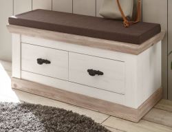 Garderobe Sitzbank Rovola in Pinie weiß / Oslo Pinie Landhaus Garderobenbank 107 x 48 cm Garderobe Sitzbank Rovola in Pinie weiß / Oslo Pinie Landhaus Garderobenbank 107 x 48 cm