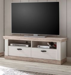 TV-Lowboard Rovola in Pinie weiß / Oslo Pinie Landhaus TV-Unterteil 134 x 51 cm TV-Lowboard Rovola in Pinie weiß / Oslo Pinie Landhaus TV-Unterteil 134 x 51 cm