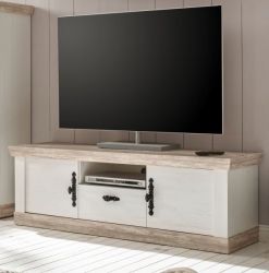 TV-Lowboard Rovola in Pinie weiß / Oslo Pinie Landhaus TV-Unterteil 156 x 51 cm TV-Lowboard Rovola in Pinie weiß / Oslo Pinie Landhaus TV-Unterteil 156 x 51 cm