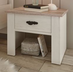 Nachttisch Rovola in Pinie weiß / Oslo Pinie Landhaus Nachtkommode 58 x 45 cm Nachttisch Rovola in Pinie weiß / Oslo Pinie Landhaus Nachtkommode 58 x 45 cm