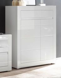 Kommode Nobile in weiß Hochglanz und Stone Design grau 100 x 112 cm Kommode Nobile in weiß Hochglanz und Stone Design grau 100 x 112 cm