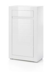 Kommode Nobile in Hochglanz weiß und Stone Design grau 66 x 112 cm Kommode Nobile in Hochglanz weiß und Stone Design grau 66 x 112 cm