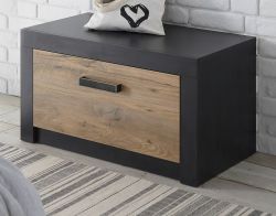 Garderobe Sitzbank Beveren in Kastanie und Fresco grau Garderobenbank und Schuhschrank 80 x 43 cm Garderobe Sitzbank Beveren in Kastanie und Fresco grau Garderobenbank und Schuhschrank 80 x 43 cm