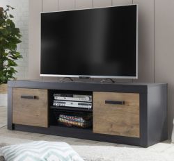 TV-Lowboard Beveren in Kastanie und Fresco grau TV-Unterteil 153 x 49 cm