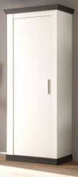 Garderobenschrank Corela in Pinie weiß und Wenge Landhaus Garderobe oder großer Schuhschrank 73 x 201 cm