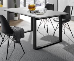 Esstisch Design-M in weiß matt und schwarz Küchentisch 180 x 90 cm