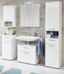 Badmöbel Set Monte in weiß Hochglanz Badkombination 5-teilig 164 x 189 cm Badmöbel Set Monte in weiß Hochglanz Badkombination 5-teilig 164 x 189 cm