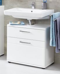 Badezimmer Waschbeckenunterschrank Monte in weiß Hochglanz Badschrank 60 x 58 cm Badezimmer Waschbeckenunterschrank Monte in weiß Hochglanz Badschrank 60 x 58 cm