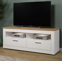 TV-Lowboard Shade in Andersen Pinie weiß und Artisan Eiche Landhaus TV-Unterteil mit Komforthöhe 148 x 59 cm TV-Lowboard Shade in Andersen Pinie weiß und Artisan Eiche Landhaus TV-Unterteil mit Komforthöhe 148 x 59 cm