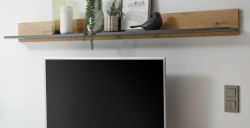 Wandboard Center in grau matt und Wotan Eiche Wandregal 170 x 15 cm Wandboard Center in grau matt und Wotan Eiche Wandregal 170 x 15 cm