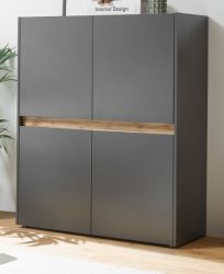 Highboard Center in grau matt und Wotan Eiche 100 x 120 cm Highboard Center in grau matt und Wotan Eiche 100 x 120 cm