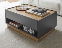 Couchtisch Center in grau matt und Wotan Eiche Wohnzimmertisch 90 x 60 cm Couchtisch Center in grau matt und Wotan Eiche Wohnzimmertisch 90 x 60 cm