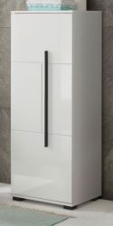 Badezimmer Midischrank Design-D in wei� Hochglanz Badm�bel Kommode 45 x 126 cm