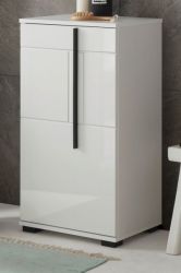 Badezimmer Kommode Design-D in weiß Hochglanz Badschrank 45 x 87 cm Unterschrank