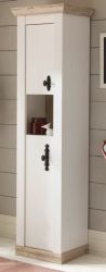 Badezimmer Hochschrank Rovola in Pinie weiß / Oslo Pinie Landhaus Badschrank 42 x 200 cm Badezimmer Hochschrank Rovola in Pinie weiß / Oslo Pinie Landhaus Badschrank 42 x 200 cm