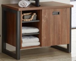 Badezimmer Waschbeckenunterschrank Auburn in Eiche Stirling und Matera grau Badmöbel Unterschrank 81 x 62 cm Badezimmer Waschbeckenunterschrank Auburn in Eiche Stirling und Matera grau Badmöbel Unterschrank 81 x 62 cm