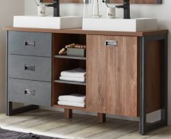 Doppelwaschtisch Auburn in Eiche Stirling und Matera grau Waschtisch Set inkl. 2 x Waschbecken 138 x 75 cm Doppelwaschtisch Auburn in Eiche Stirling und Matera grau Waschtisch Set inkl. 2 x Waschbecken 138 x 75 cm