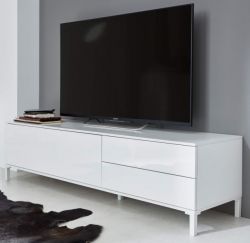 TV-Lowboard Sheldon in weiß Hochglanz Lack TV Board 160 x 40 cm