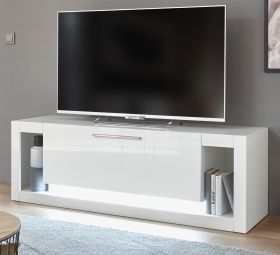 TV-Lowboard Ladis in wei Hochglanz TV Unterteil 150 x 49 cm