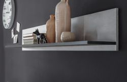 Wandboard Riaza in grau und Marmor Optik anthrazit Wandregal 140 cm Bücherregal