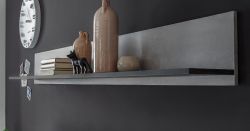 Wandboard Riaza in grau und Marmor Optik anthrazit Wandregal 180 cm Bücherregal