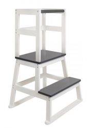 BOMI® Lernturm Swubi in weiß und grau Learning Tower Stehhilfe für Kinder BOMI® Lernturm Swubi in weiß und grau Learning Tower Stehhilfe für Kinder