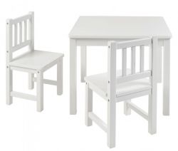 BOMI® Kindersitzgruppe Amy in weiß Sitzgruppe Kindertisch und 2 x Stuhl