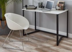 Schreibtisch Herold in weiß Esche und schwarz Laptoptisch klappbar 110 x 60 cm Klapptisch