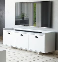 TV-Lowboard Plate in weiß Landhaus TV-Unterteil 140 x 53 cm