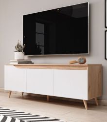 TV-Lowboard Craft in weiß und Eiche Gold TV-Unterteil skandinavisch 140 x 52 cm