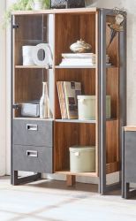 Highboard Auburn in Eiche Stirling und Matera grau Vitrine 90 x 140 cm Highboard Auburn in Eiche Stirling und Matera grau Vitrine 90 x 140 cm