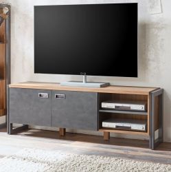 TV-Lowboard Auburn in Eiche Stirling und Matera grau TV Unterteil 156 x 53 cm TV-Lowboard Auburn in Eiche Stirling und Matera grau TV Unterteil 156 x 53 cm
